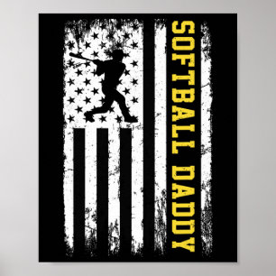 Affiche Doux Papa Drapeau Américain Vintage Usa 