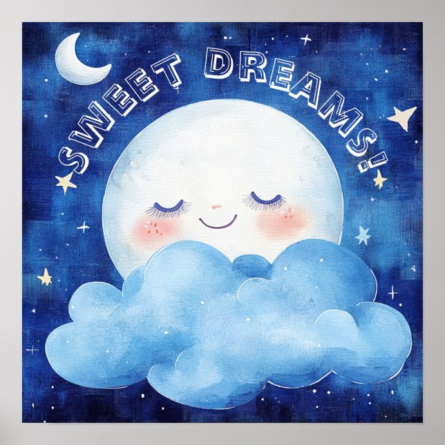 Affiche Doux Rêves Ciel de Nuit Bleu (Devant)