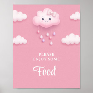 Affiche Doux rose ciel blanc nuage moelleux neuf aliments 