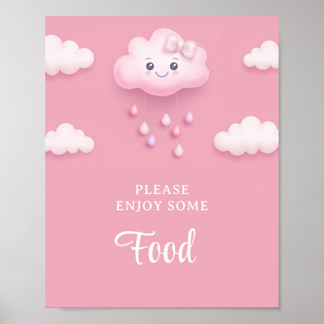 Affiche Doux rose ciel blanc nuage moelleux neuf aliments  (Devant)