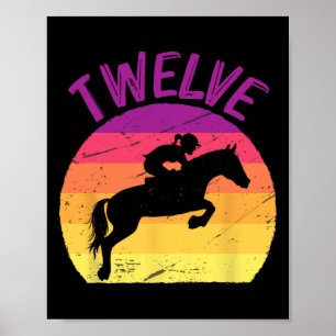 Affiche Douze 12e anniversaire de fête Horse Rider Horseba