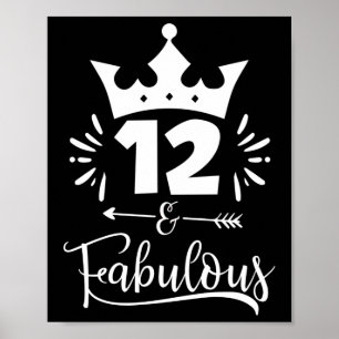 Affiche Douze Et Fabuleux Anniversaire 12 Anniversaire