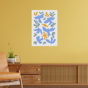 Affiche Dove avec Fleurs dans le style folk Formes moder