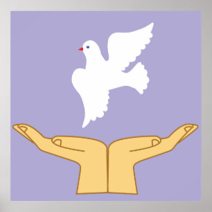 Affiche Dove Bird World Peace White