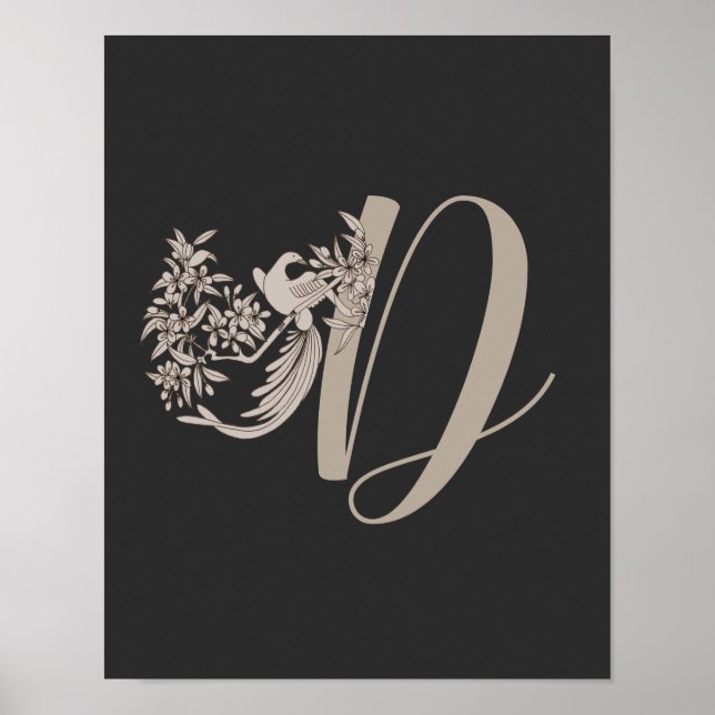 Affiche Dove Elegant Monogram Initial D   (Devant)