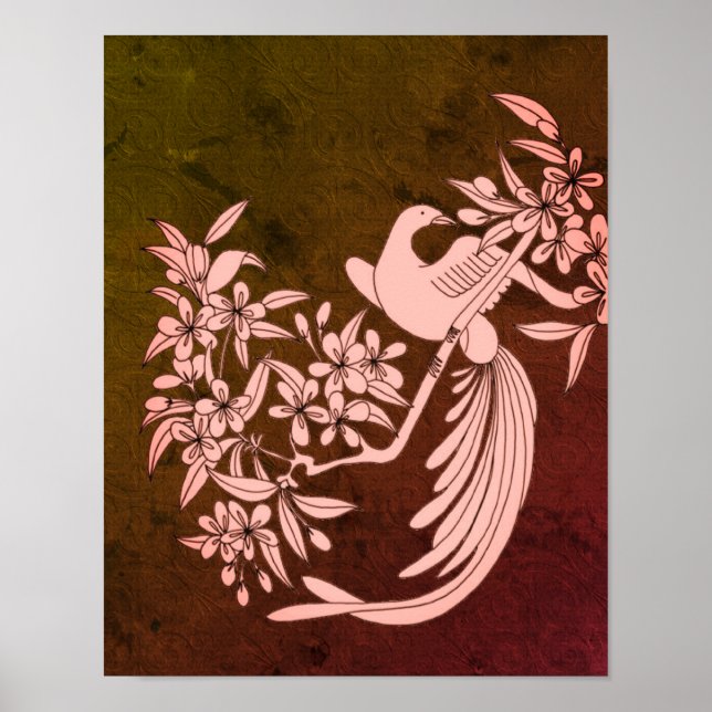 Affiche Dove On Branch Oiseau Motif Art (Devant)