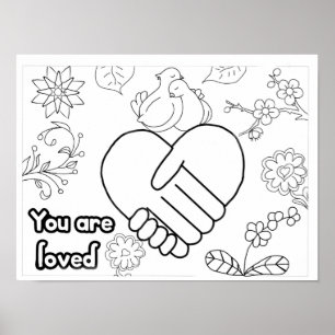 Affiche Dove you are love wellness Coloriage adulte