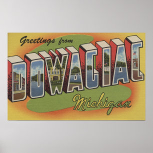 Affiche Dowagiac, Michigan - grandes scènes 2 de lettre