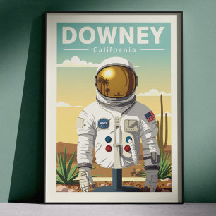 Affiche Downey Californie vintage