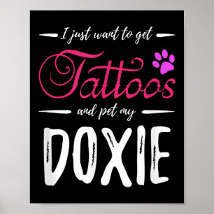Affiche Doxie Amoureux des chiens Tatouage Drôle Dachshund