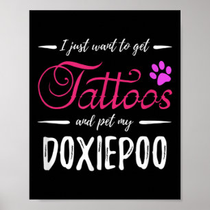 Affiche Doxiepoo Amoureux des chiens Tattoo Funny Chien Ma