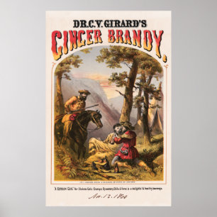 Affiche Dr C. V. Girard's GINGER BRANDY 1860