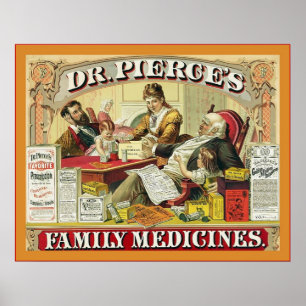 Affiche Dr. Peirce's Family Medicines ~ Vintage Advert