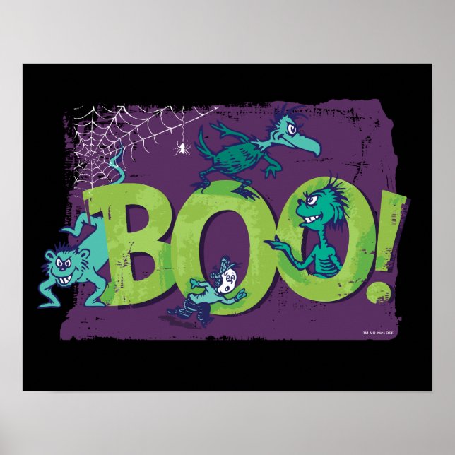 Affiche Dr Seuss | BOO ! Graphique d'Halloween (Devant)