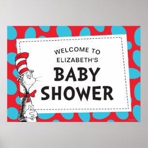 Affiche Dr Seuss Chat dans le Baby shower Casquette