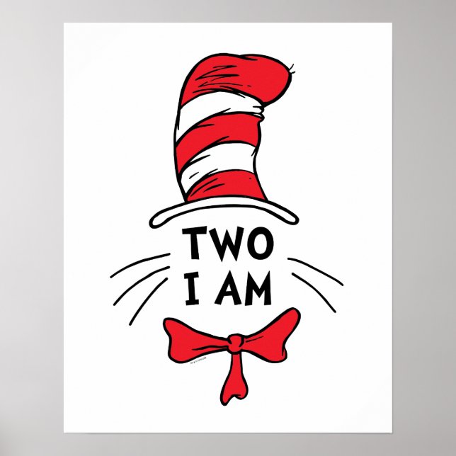 Affiche Dr Seuss | Chat dans le Casquette - Deux je suis a (Devant)