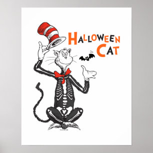 Affiche Dr Seuss   Chat d'Halloween en Casquette