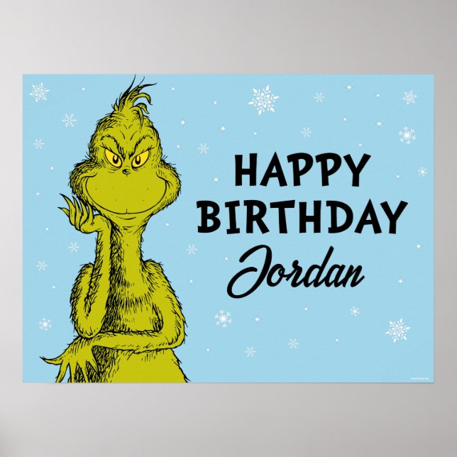 Affiche Dr. Seuss | Grinch Anniversaire d'hiver (Devant)