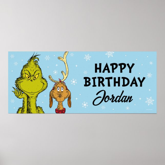 Affiche Dr. Seuss | Grinch Hiver Anniversaire (Devant)