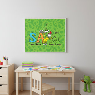 Affiche Dr. Seuss Je suis Sam. Sam je suis.