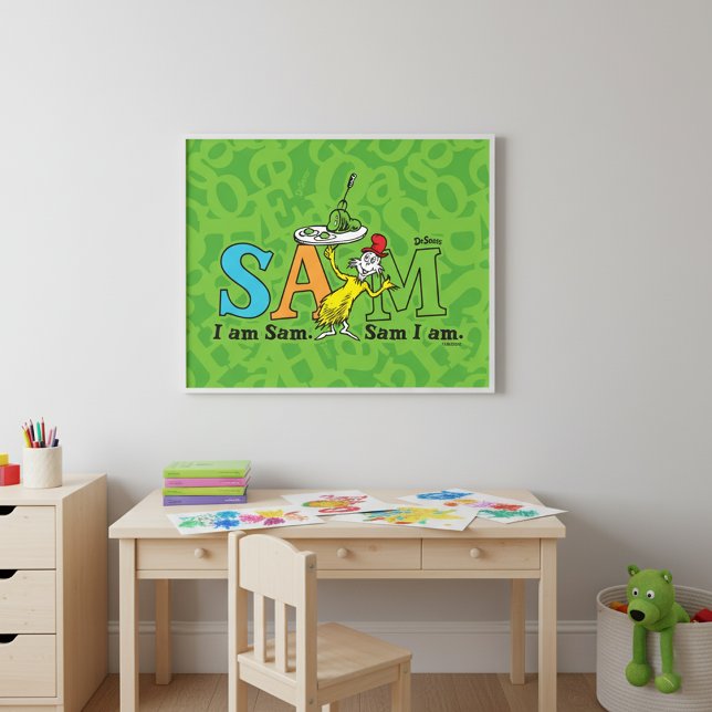 Affiche Dr. Seuss | Je suis Sam. Sam je suis. (Créateur téléchargé)
