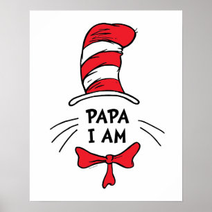 Affiche Dr Seuss   Le Chat dans le Casquette - Papa Je sui