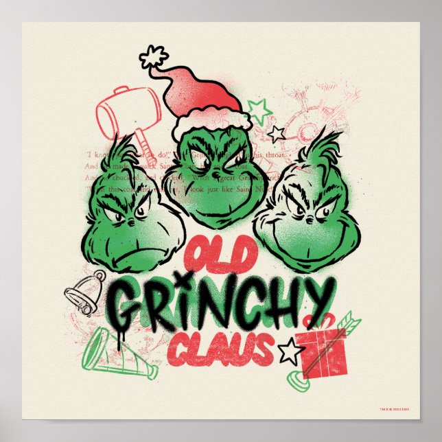 Affiche Dr. Seuss | Le vieux Grinch Noël (Devant)