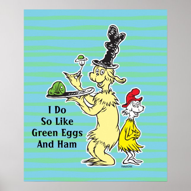 Affiche Dr. Seuss | Les Œufs verts au jambon | Ami & Sam-I (Devant)