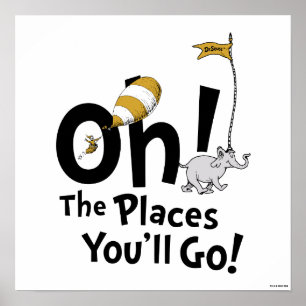 Affiche Dr. Seuss Oh, les endroits où tu vas ! Rétro