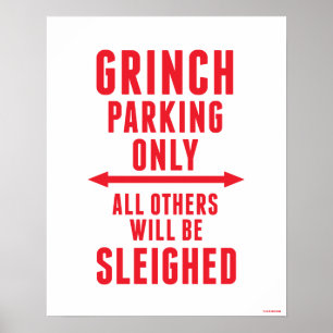 Affiche Dr Seuss Parking Grinch uniquement