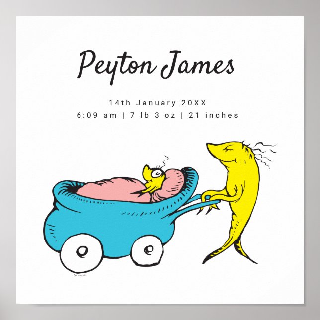 Affiche Dr. Seuss | Statistiques de naissance d'un poisson (Devant)