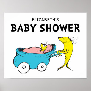 Affiche Dr Seuss Un poisson - Baby shower