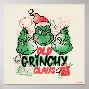 Affiche Dr Seuss Vieux Claus Grinch