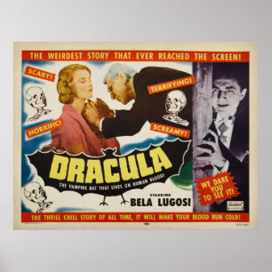 Affiche Dracula - Bela Lugosi - Film d'horreur 1951