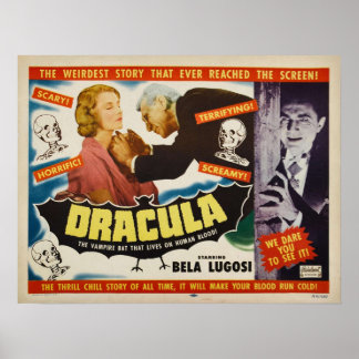 Affiche Dracula Bela Lugosi Horror Movie 1951 Imprimer