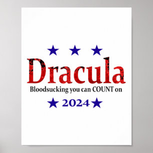 Affiche Dracula Election Sign - Drôle Halloween Et Humour