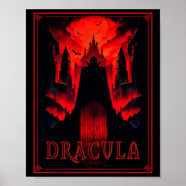 Affiche Dracula Gothique Horreur Vampire Art -halloween Va (Devant)