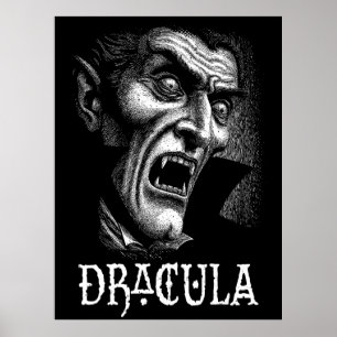 Affiche Dracula Portrait noir et blanc