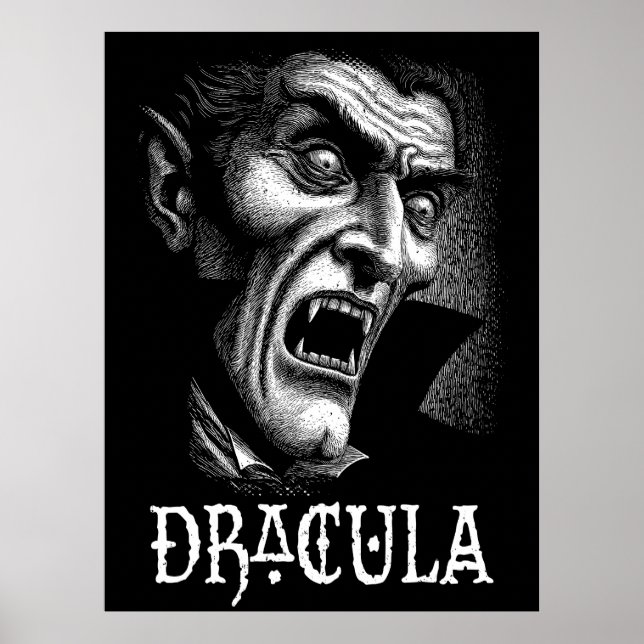 Affiche Dracula Portrait noir et blanc (Devant)
