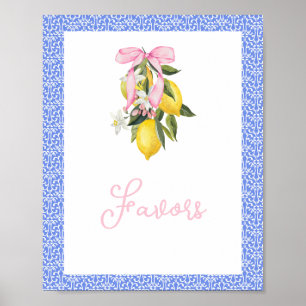 Affiche Dragées Naissance La Dolce Vita Rose Citron Rose B