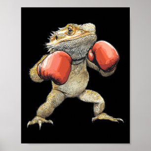 Affiche Dragon À Portes Habillé Comme Une Boxe Drôle Boxe 