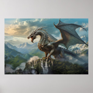 Affiche Dragon Animal Créature Imaginaire Mur coloré Art