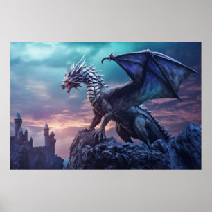 Affiche Dragon Animal Créature Imaginaire Mur coloré Art
