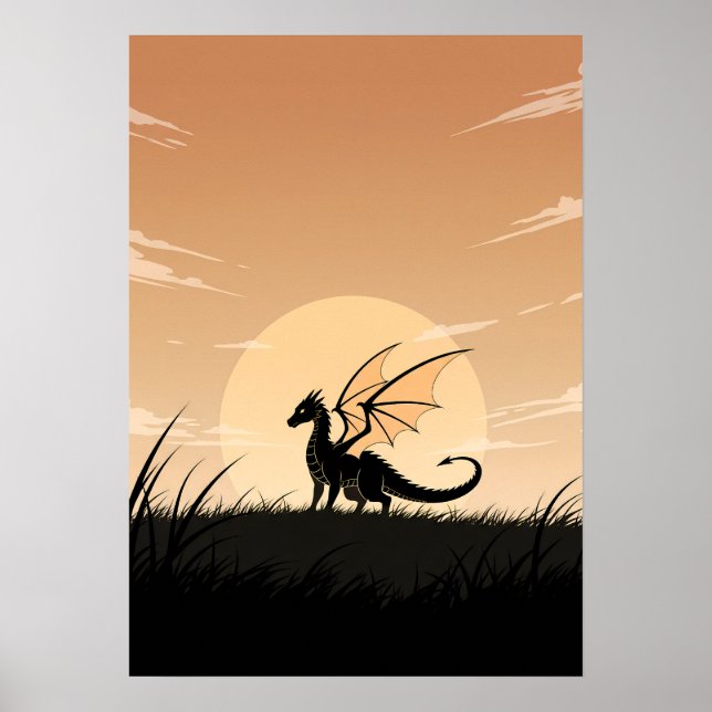 Affiche Dragon Anime Minimaliste (Devant)