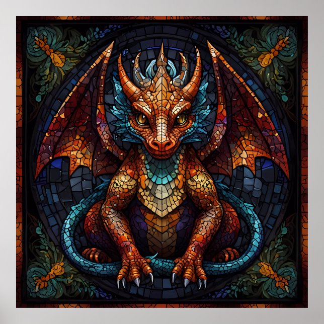 Affiche Dragon arc-en-ciel multicolore (Devant)