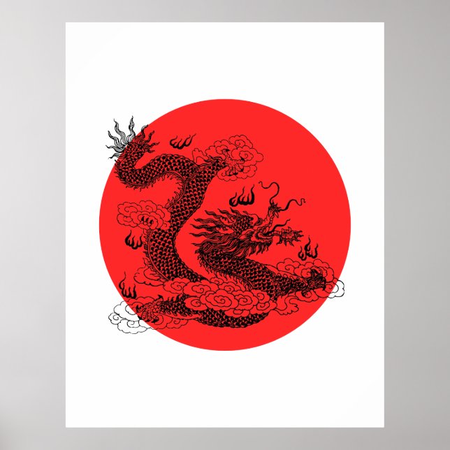 Affiche Dragon asiatique (Devant)