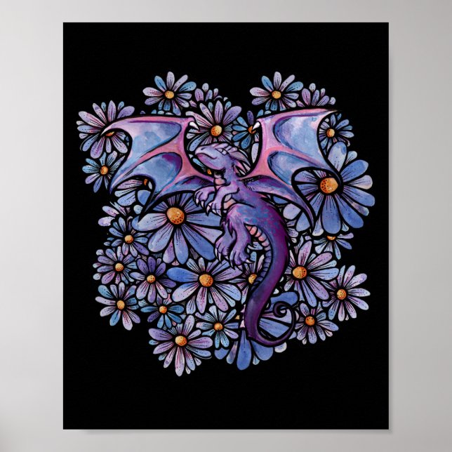 Affiche Dragon aux fleurs pourpres (Devant)