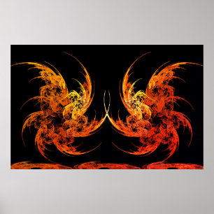 Affiche Dragon Battle Fractal Art
