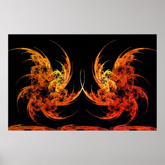 Affiche Dragon Battle Fractal Art (Devant)