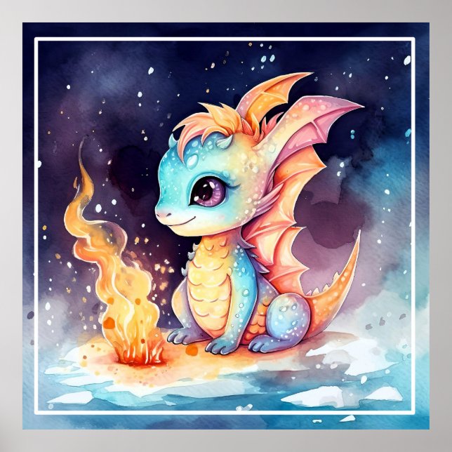 Affiche Dragon Bébé Crystalized Cute (Devant)